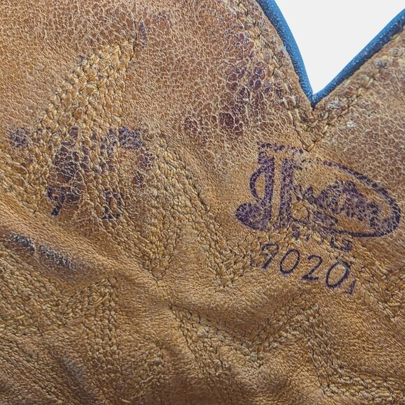 Vintage Exotic Justin Cowboy Boots Mens size 9D Brown Western 9020 White Label - Picture 10 of 16